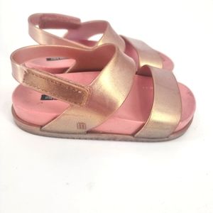 Mini Melisa Cosmic Rose Gold Glitter Sandals Size 9